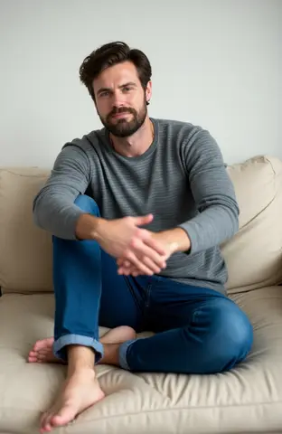 Couch Cross-Legged Stretch
