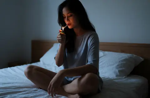 Sitting Cross-Legged with Vape