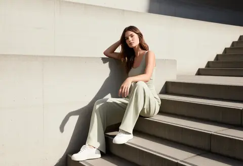 Nighttime Urban Staircase Pose