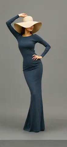 Pose Reference: Gown with Wide-Brimmed Hat